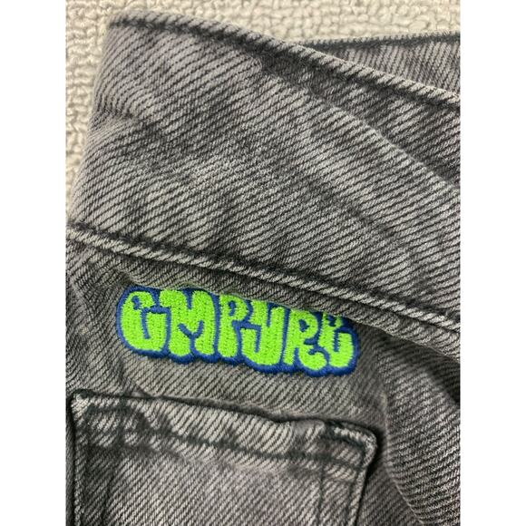 Empyre Denim Jeans Size 3 Black‎ Faded Gray Embroidered Patches - Picture 4 of 11